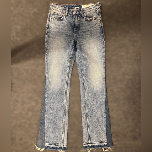 Rag & Bone Mid Rise Peyton Light Blue Flare Jeans - Picture 1 of 6
